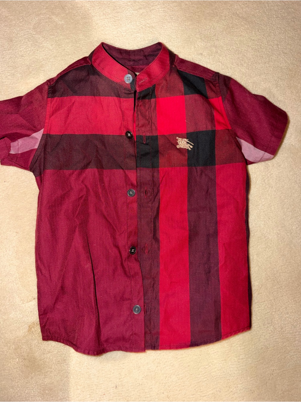 Burberry Red and Black Check Canvas Tote